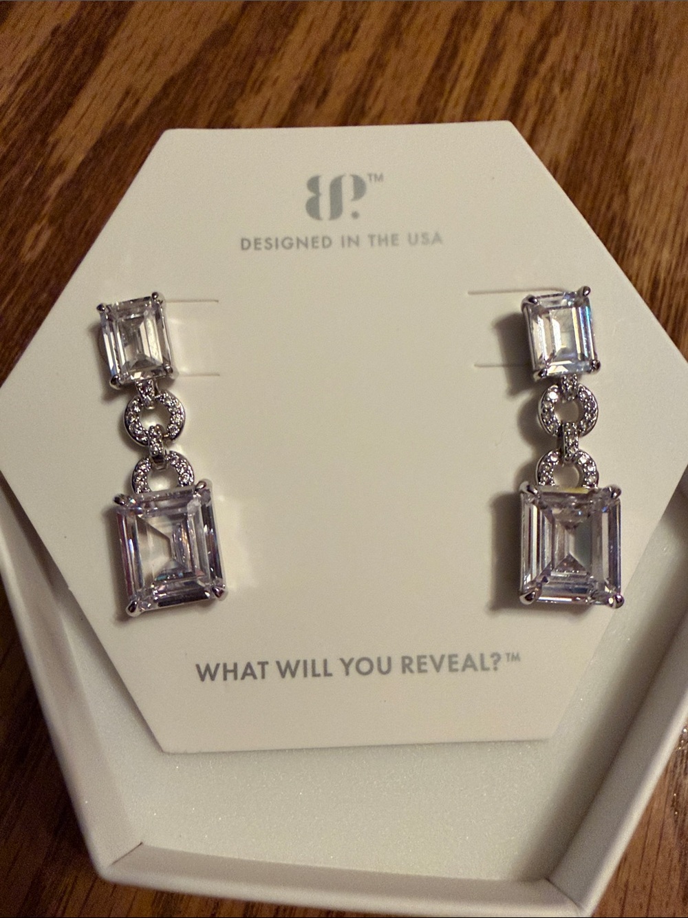 Clear Crystal Drop Earrings - Silver-Tone Dangle
